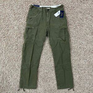 Polo Ralph Lauren Men's Classic-Fit Canvas Cargo Pants Olive, Size 30x30 (New)